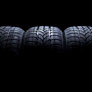 Vehicle Tires in black background